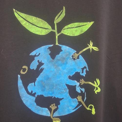 Weltkugel mit Keimlingen