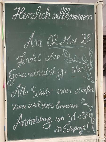 Gesundheitstagankündigung