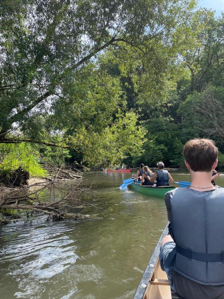Bei der Kanufahrt auf der Moder